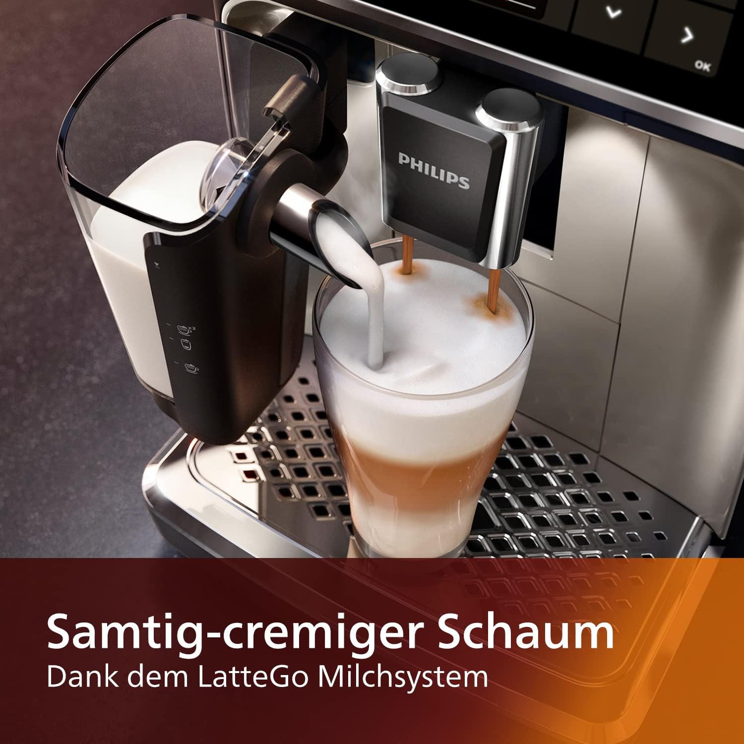 LatteGo milk system with silky milk froth